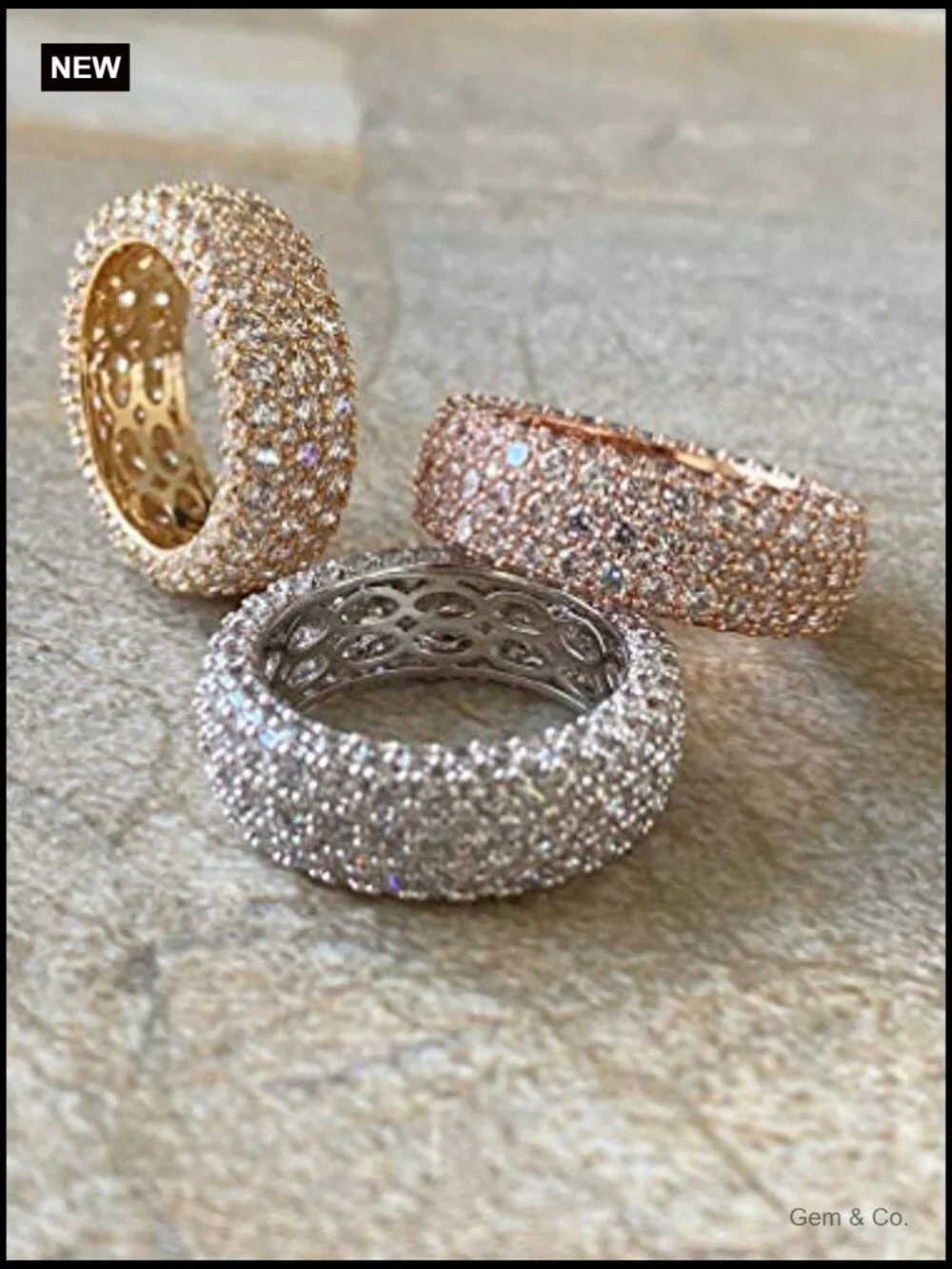 Wide Eternity Wedding Band Ring - Cubic Zirconia Plated